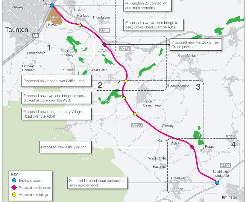 National Highways consulting on the A358 Taunton to Southfields Dualling scheme