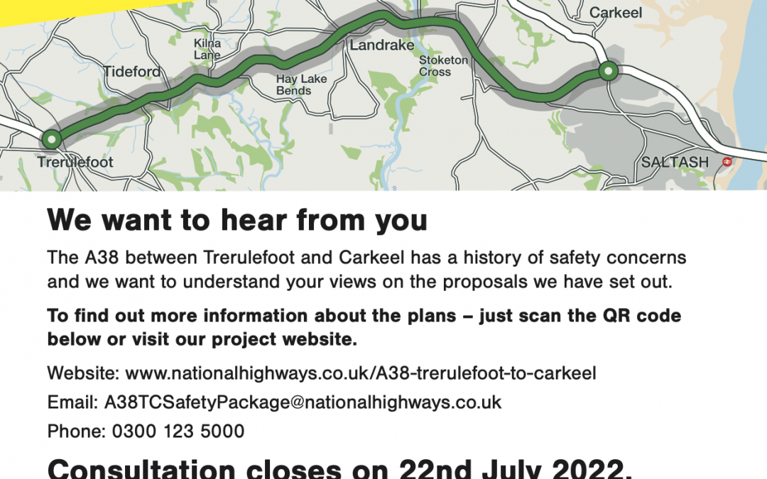 Peninsula Transport backs the A38 Trerulefoot to Carkeel safety package proposals